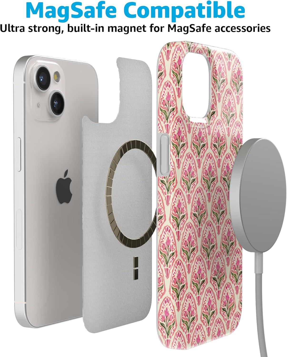 imageCasely iPhone 15 Plus Case Outside the Lines Crayola Marker Compatible with MagSafe Classic Ultra Slim DesignTulip Tapestry Jenna Palek x Casely