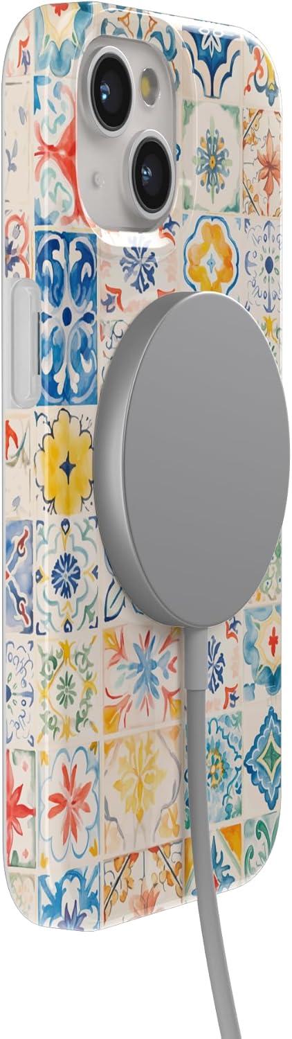 imageCasely iPhone 15 Plus Case Outside the Lines Crayola Marker Compatible with MagSafe Classic Ultra Slim DesignTuscan Tiles Dolce Vita
