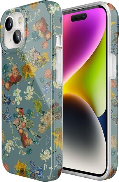 imageCasely iPhone 15 Plus Case Outside the Lines Crayola Marker Compatible with MagSafe Classic Ultra Slim DesignVan Gogh Vincents Flowers