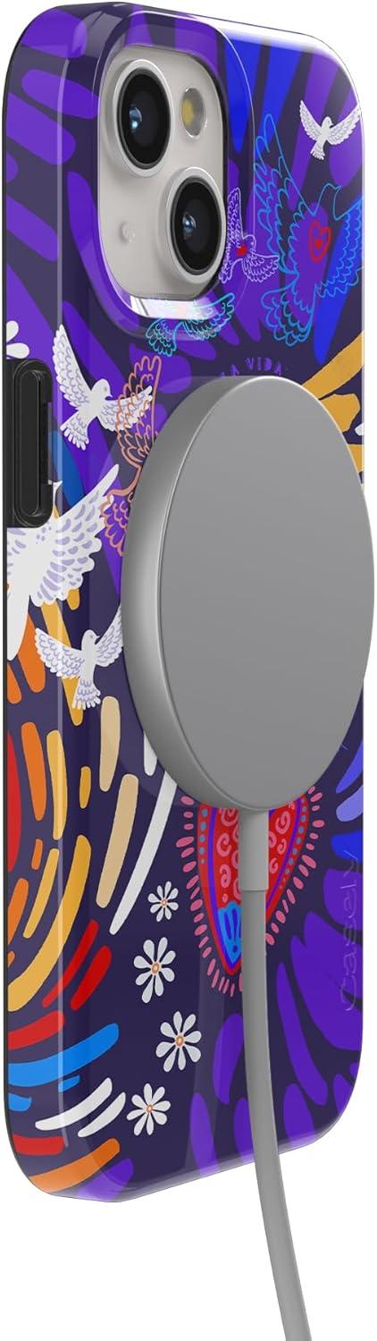 imageCasely iPhone 15 Plus Case Outside the Lines Crayola Marker Compatible with MagSafe Classic Ultra Slim DesignViva La Vida Frida Kahlo Collage