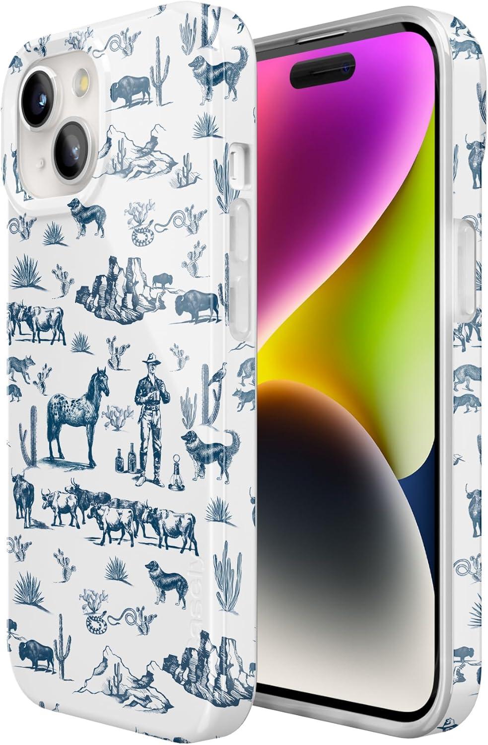 imageCasely iPhone 15 Plus Case Outside the Lines Crayola Marker Compatible with MagSafe Classic Ultra Slim DesignWild West Adventure Desert