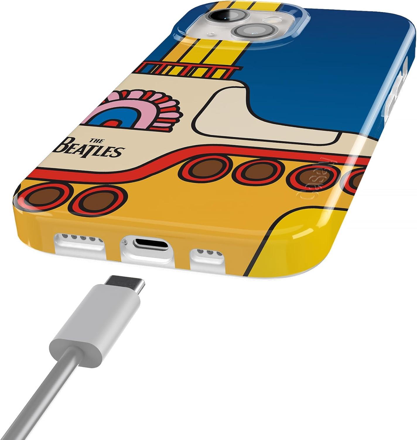 imageCasely iPhone 15 Plus Case Outside the Lines Crayola Marker Compatible with MagSafe Classic Ultra Slim DesignYellow Submarine Beatles