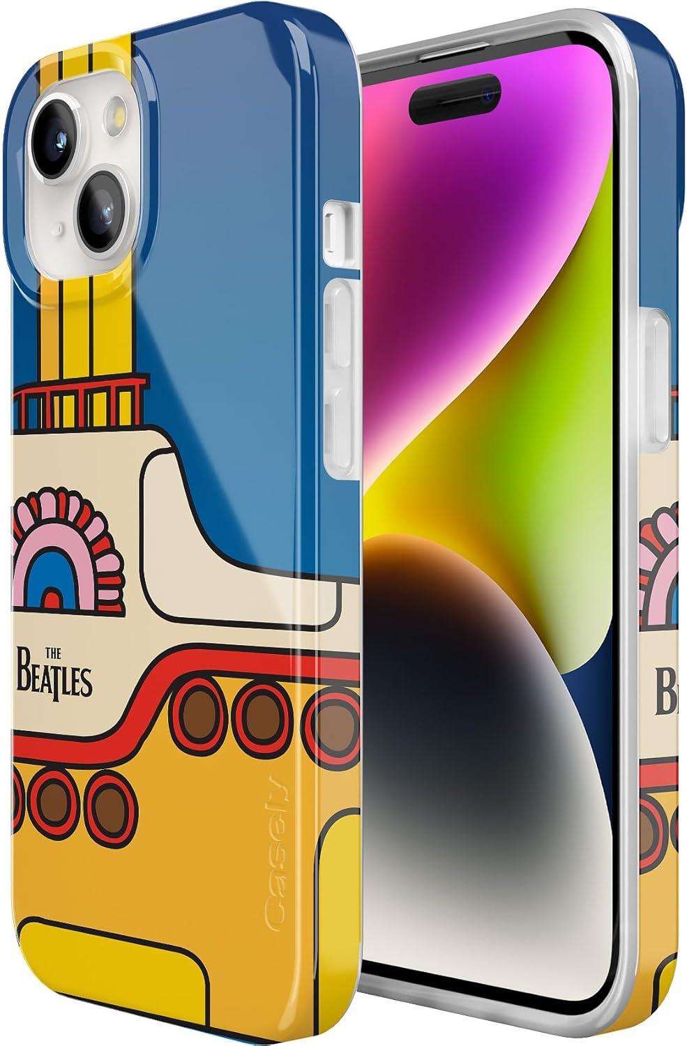 imageCasely iPhone 15 Plus Case Outside the Lines Crayola Marker Compatible with MagSafe Classic Ultra Slim DesignYellow Submarine Beatles