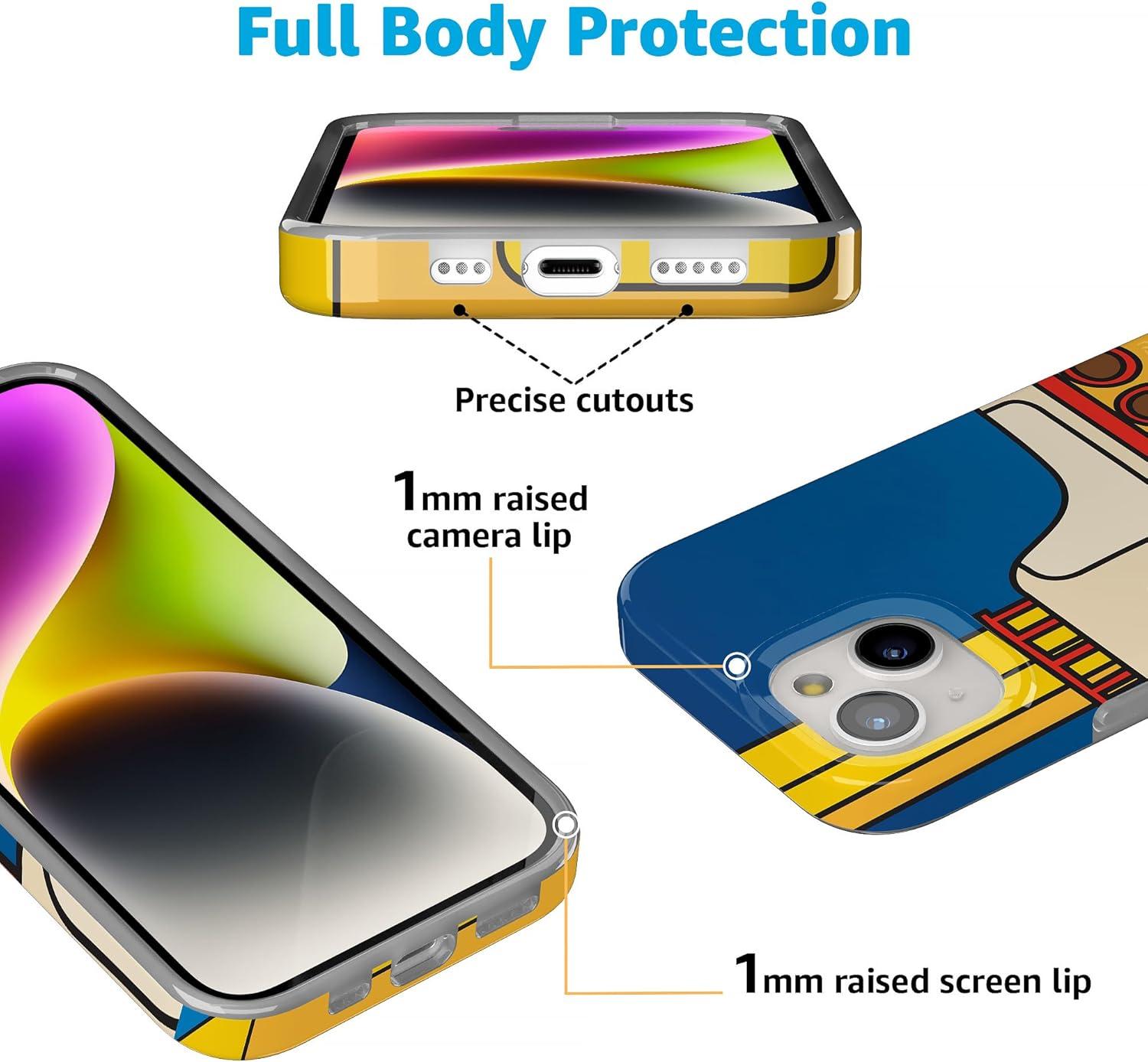 imageCasely iPhone 15 Plus Case Outside the Lines Crayola Marker Compatible with MagSafe Classic Ultra Slim DesignYellow Submarine Beatles