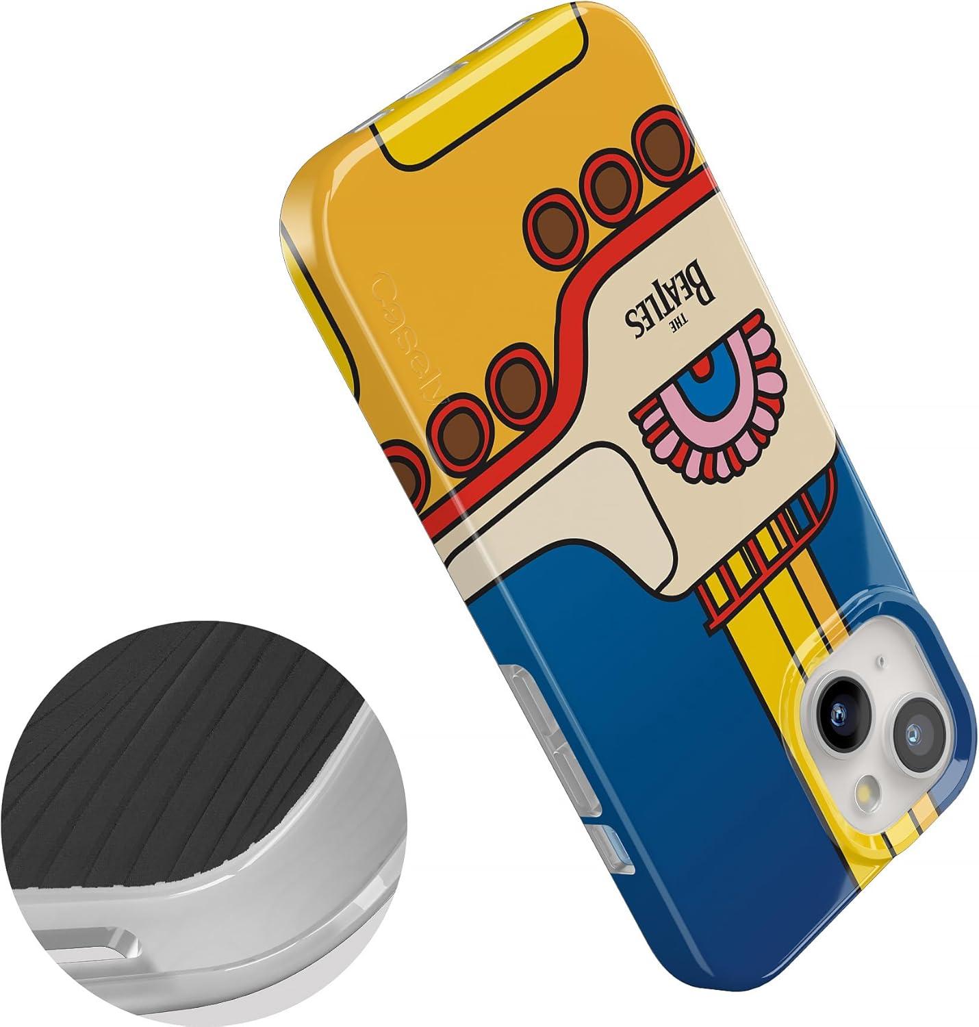 imageCasely iPhone 15 Plus Case Outside the Lines Crayola Marker Compatible with MagSafe Classic Ultra Slim DesignYellow Submarine Beatles