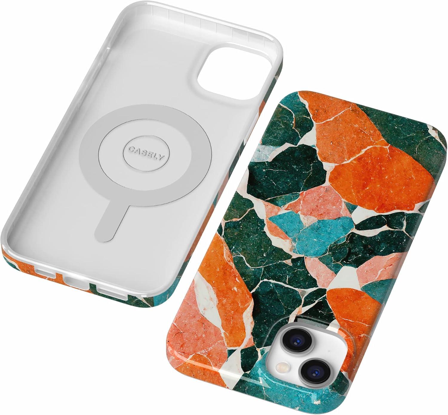 imageCasely iPhone 15 Plus Case Outside the Lines Crayola Marker Compatible with MagSafe Classic Ultra Slim DesignYes of Quartz Sculpted Marble