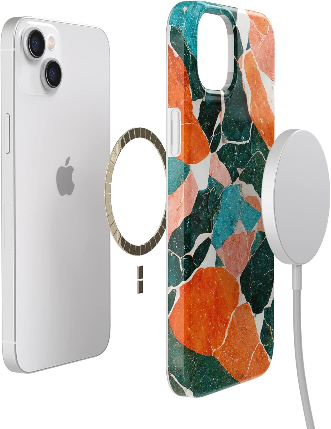 imageCasely iPhone 15 Plus Case Outside the Lines Crayola Marker Compatible with MagSafe Classic Ultra Slim DesignYes of Quartz Sculpted Marble