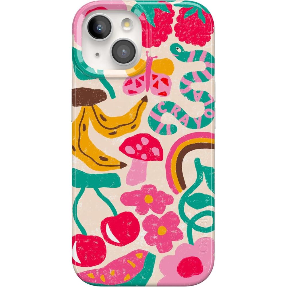 imageCasely iPhone 15 Plus Case Outside the Lines Crayola Marker Compatible with MagSafe Classic Ultra Slim DesignDoodle Bug Crayola Crayon