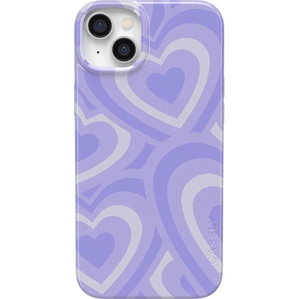 imageCasely iPhone 15 Plus Case Outside the Lines Crayola Marker Compatible with MagSafe Classic Ultra Slim DesignLove Song Lavender Heart