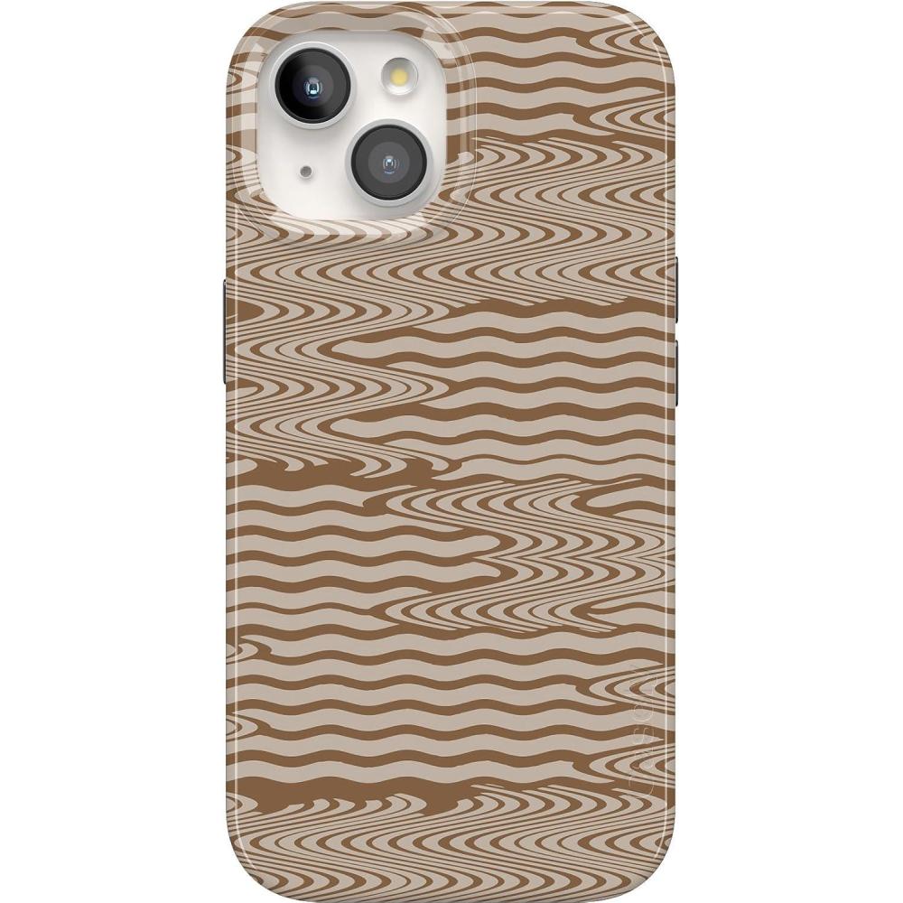 imageCasely iPhone 15 Plus Case  Outside the Lines  Crayola Marker  Compatible with MagSafe  Classic Ultra Slim DesignMocha Ripple  Brown Waves Case