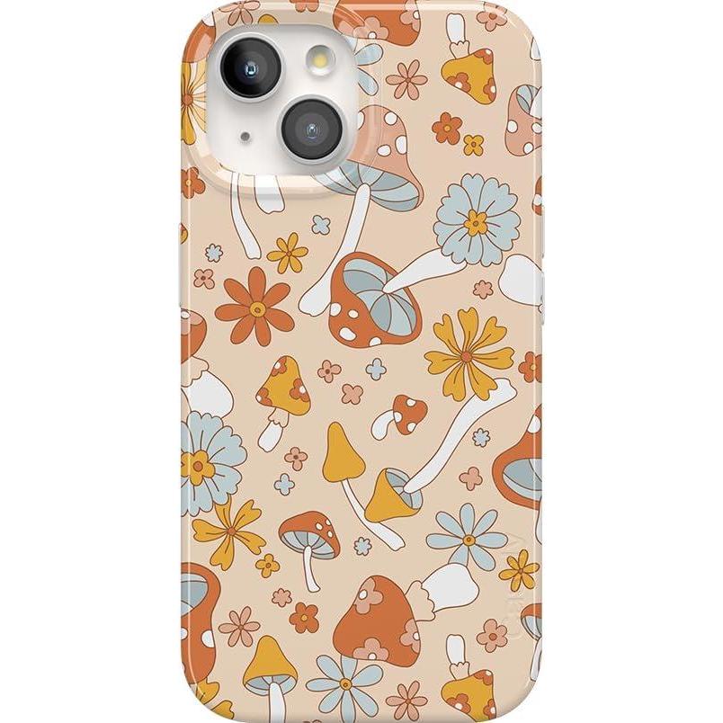 imageCasely iPhone 15 Plus Case Outside the Lines Crayola Marker Compatible with MagSafe Classic Ultra Slim DesignMushroom Magic Retro Floral