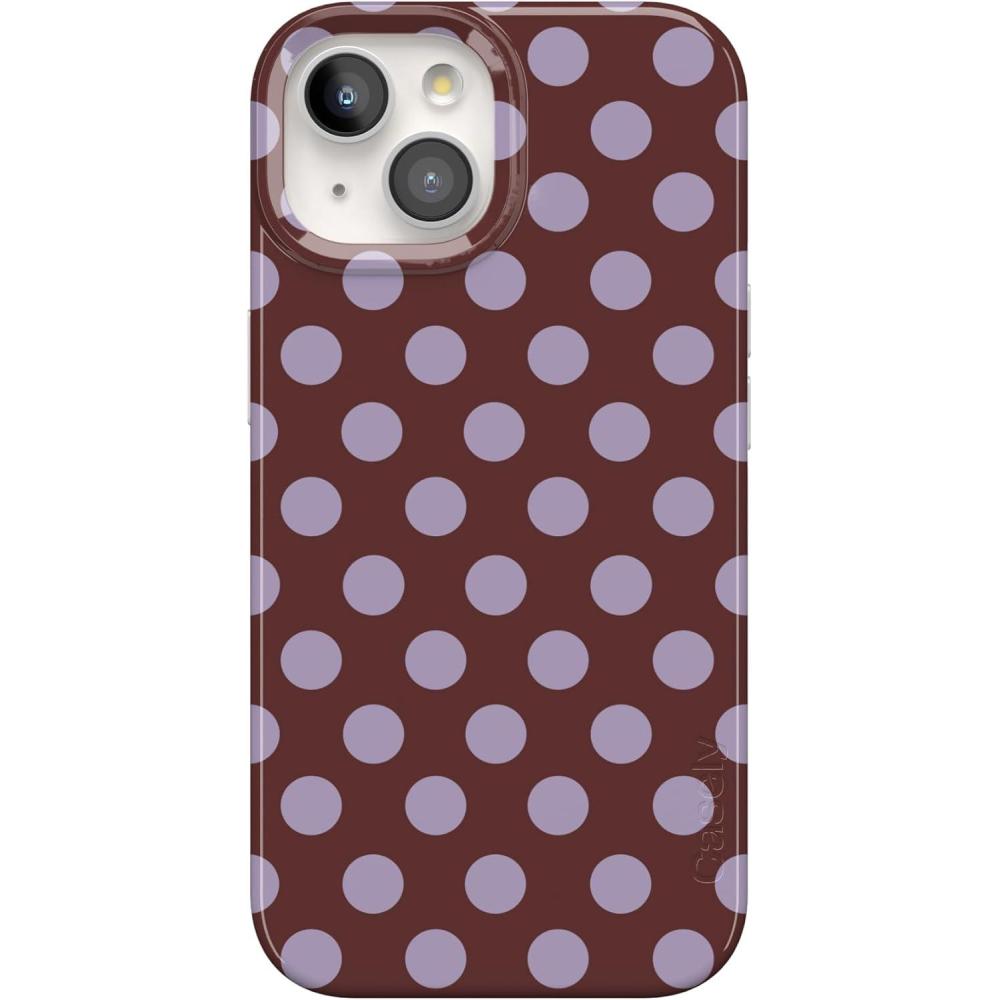 imageCasely iPhone 15 Plus Case  Outside the Lines  Crayola Marker  Compatible with MagSafe  Classic Ultra Slim DesignSpotted in SoHo  Burgundy Polka Dot