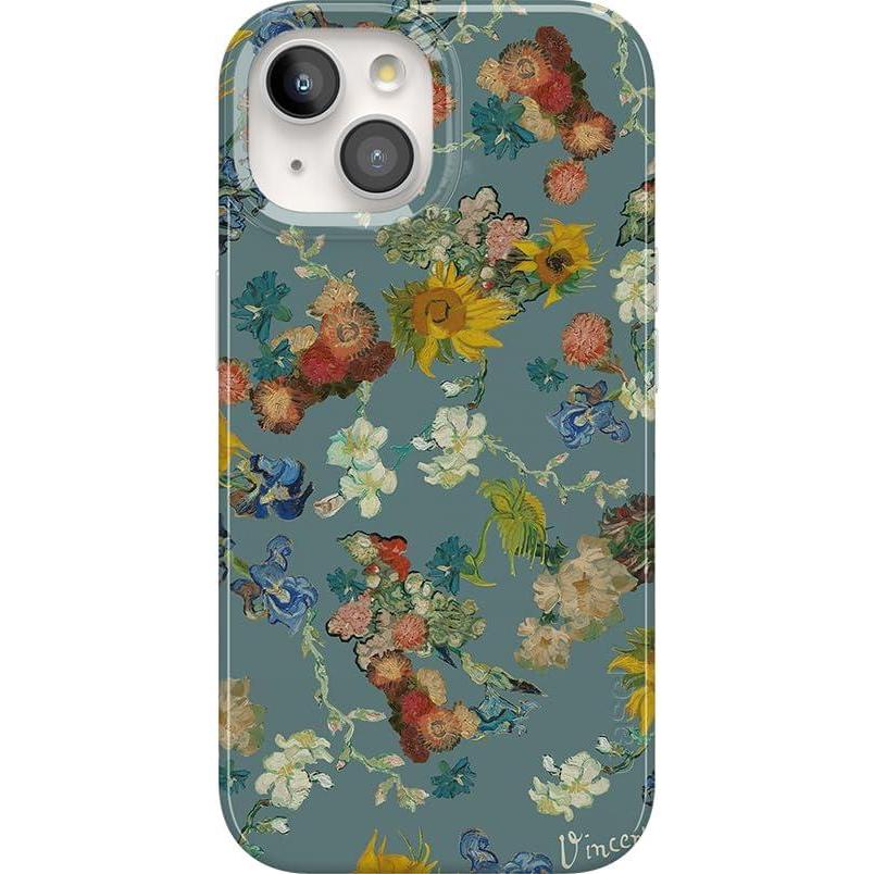 imageCasely iPhone 15 Plus Case Outside the Lines Crayola Marker Compatible with MagSafe Classic Ultra Slim DesignVan Gogh Vincents Flowers