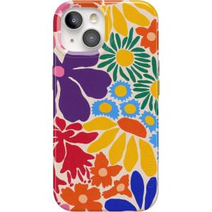 Casely iPhone 15 Plus Case | Outside the Lines | Crayola Marker | Compatible with MagSafe | Classic Ultra Slim Design(Flower Patch | Multi-Color Floral)