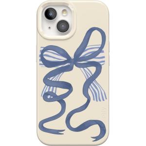 Casely iPhone 15 Plus Case | Outside the Lines | Crayola Marker | Compatible with MagSafe | Classic Ultra Slim Design(Heartstrings | Blue Bow)
