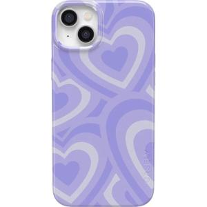 Casely iPhone 15 Plus Case | Outside the Lines | Crayola Marker | Compatible with MagSafe | Classic Ultra Slim Design(Love Song | Lavender Heart)
