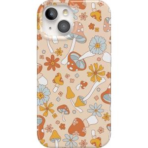 Casely iPhone 15 Plus Case | Outside the Lines | Crayola Marker | Compatible with MagSafe | Classic Ultra Slim Design(Mushroom Magic | Retro Floral)