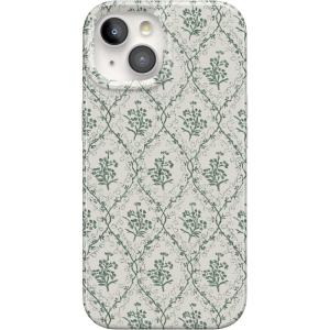 Casely iPhone 15 Plus Case | Outside the Lines | Crayola Marker | Compatible with MagSafe | Classic Ultra Slim Design(Sage Tapestry | Floral Vines)