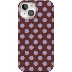 Casely iPhone 15 Plus Case | Outside the Lines | Crayola Marker | Compatible with MagSafe | Classic Ultra Slim Design(Spotted in SoHo | Burgundy Polka Dot)