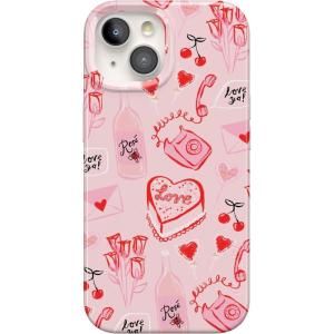 Casely iPhone 15 Plus Case | Outside the Lines | Crayola Marker | Compatible with MagSafe | Classic Ultra Slim Design(That’s Amore | Valentine’s)