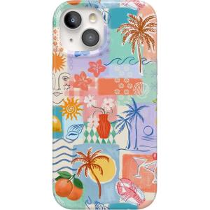 Casely iPhone 15 Plus Case | Outside the Lines | Crayola Marker | Compatible with MagSafe | Classic Ultra Slim Design(Tropical Heat | Beachy Collage)