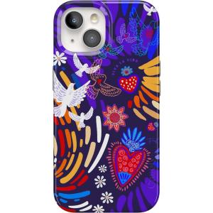 Casely iPhone 15 Plus Case | Outside the Lines | Crayola Marker | Compatible with MagSafe | Classic Ultra Slim Design(Viva La Vida | Frida Kahlo Collage)