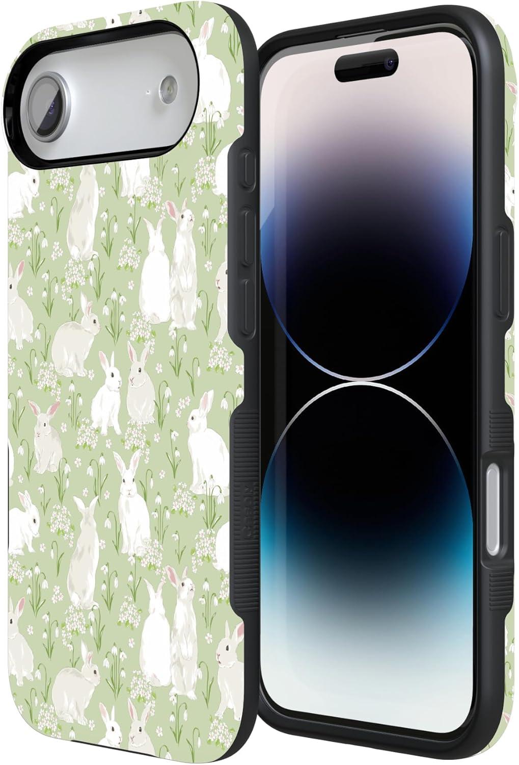 imageCasely iPhone 17 Air Case Hop to it Green Bunny Bold Protective Design Compatible with MagSafe