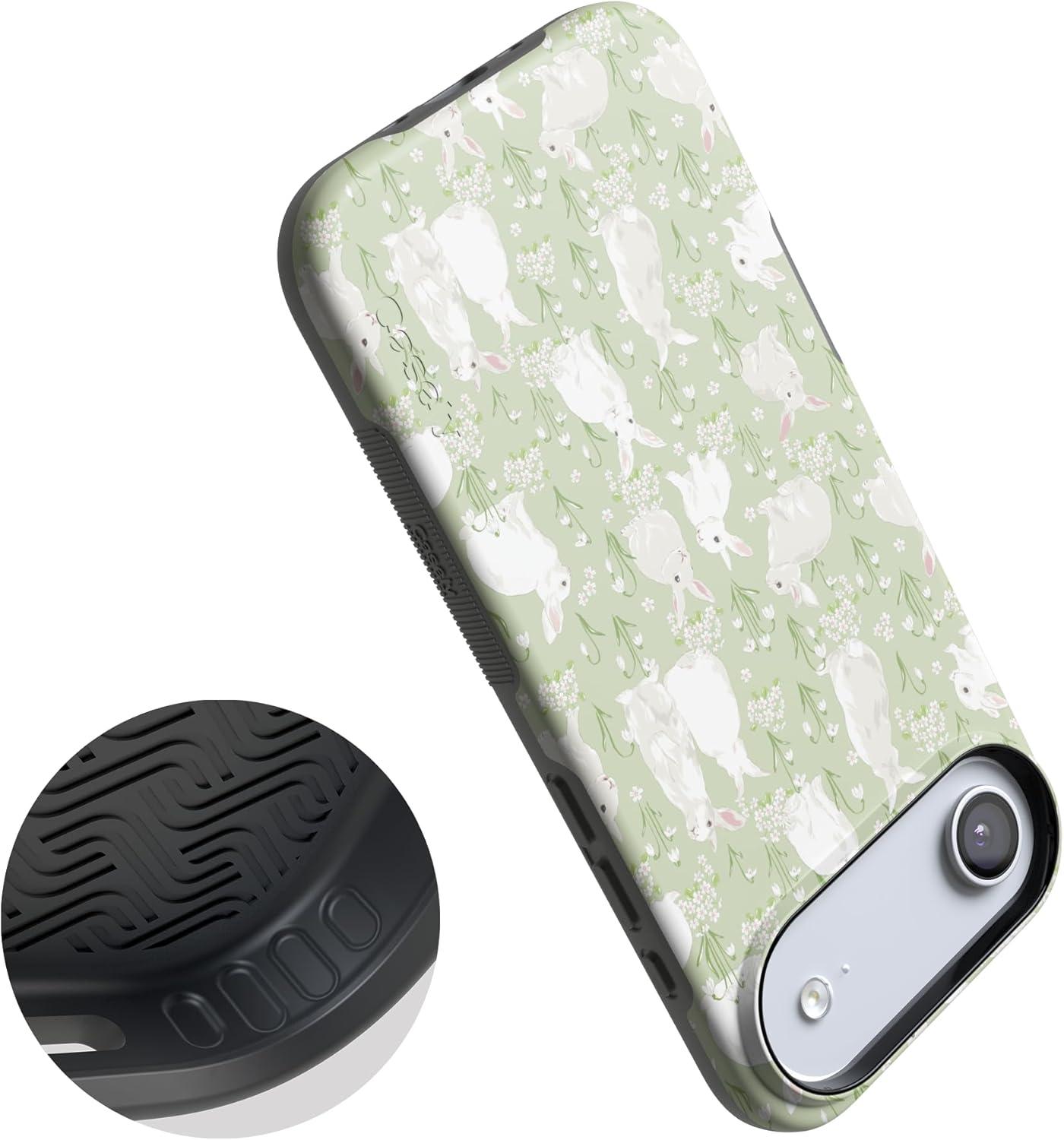 imageCasely iPhone 17 Air Case Hop to it Green Bunny Bold Protective Design Compatible with MagSafe