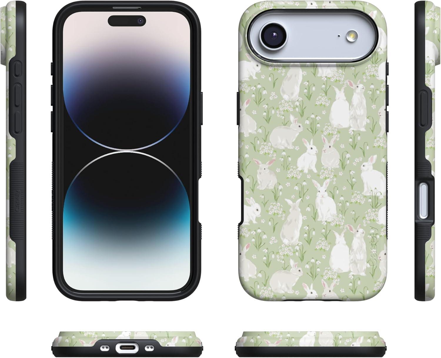 imageCasely iPhone 17 Air Case Hop to it Green Bunny Bold Protective Design Compatible with MagSafe