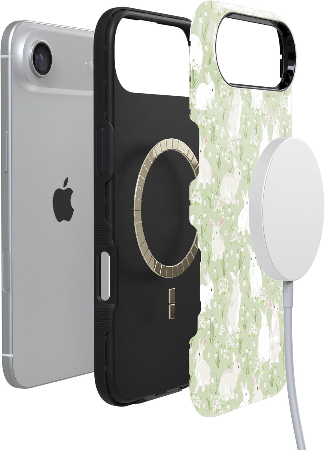 imageCasely iPhone 17 Air Case Hop to it Green Bunny Bold Protective Design Compatible with MagSafe
