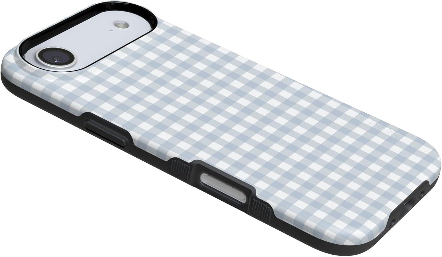 imageCasely iPhone 17 Air Case Pastel Picnic Blue Gingham Bold Protective Design Compatible with MagSafe