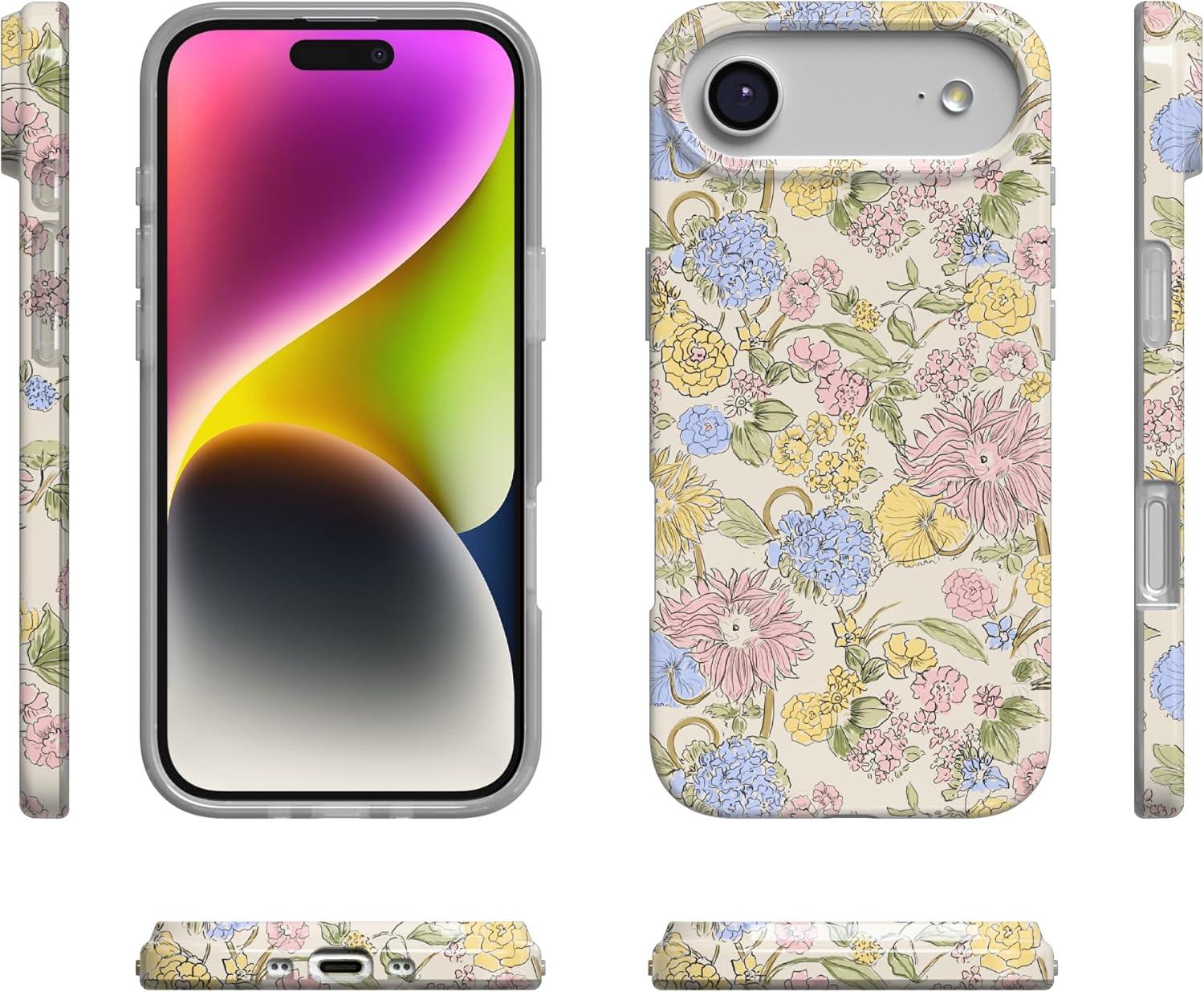 imageCasely iPhone 17 Air Case Prairie Blooms Pastel Floral Compatible with MagSafe Classic Ultra Thin Design