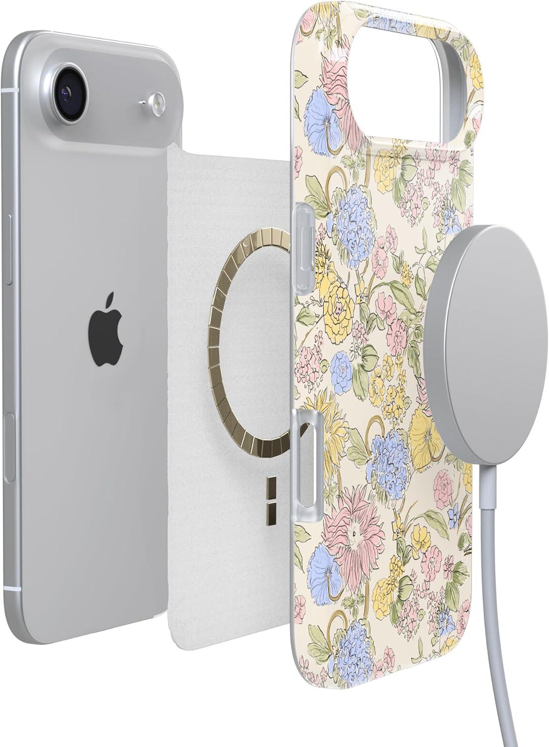 imageCasely iPhone 17 Air Case Prairie Blooms Pastel Floral Compatible with MagSafe Classic Ultra Thin Design