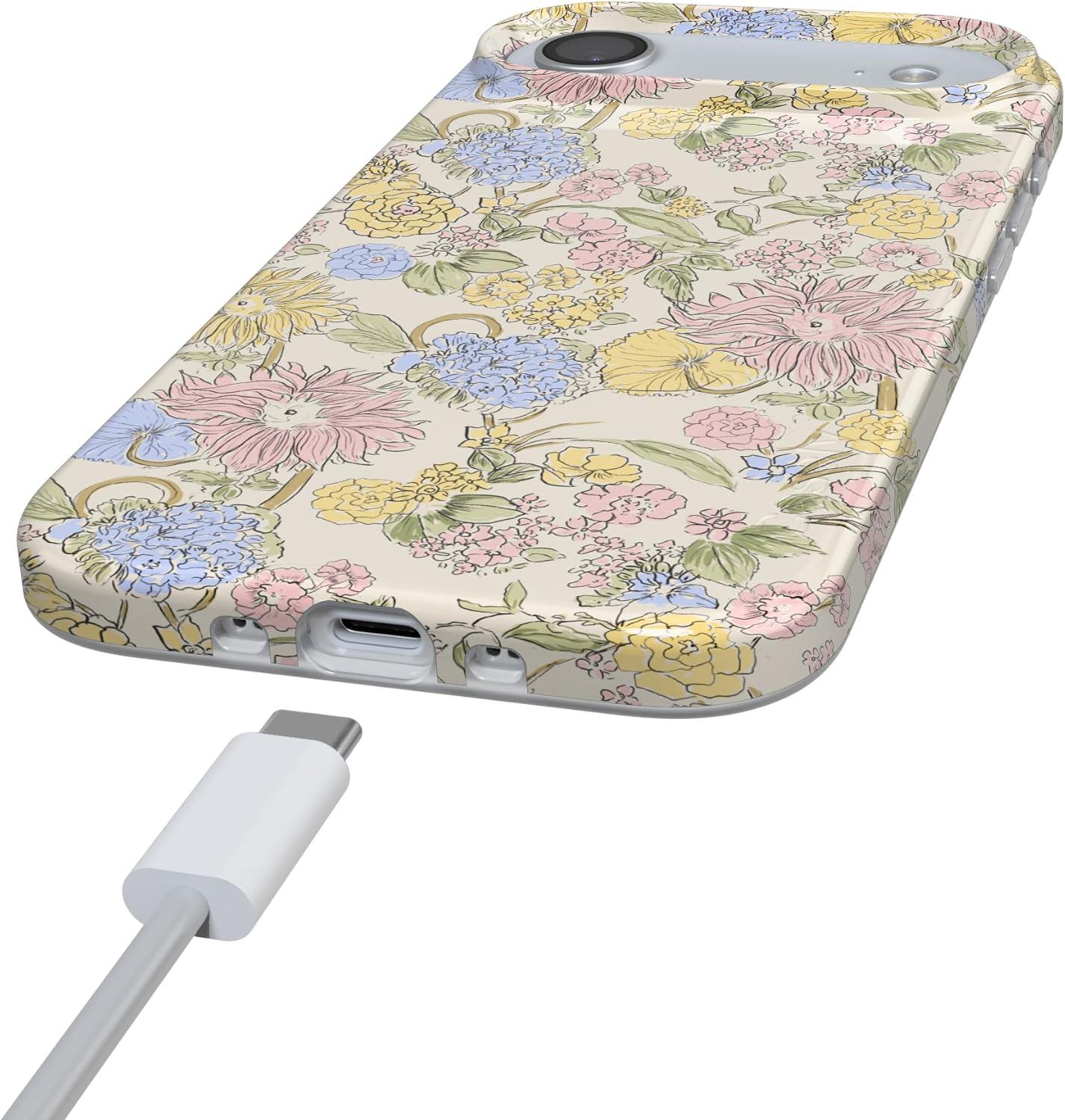 imageCasely iPhone 17 Air Case Prairie Blooms Pastel Floral Compatible with MagSafe Classic Ultra Thin Design