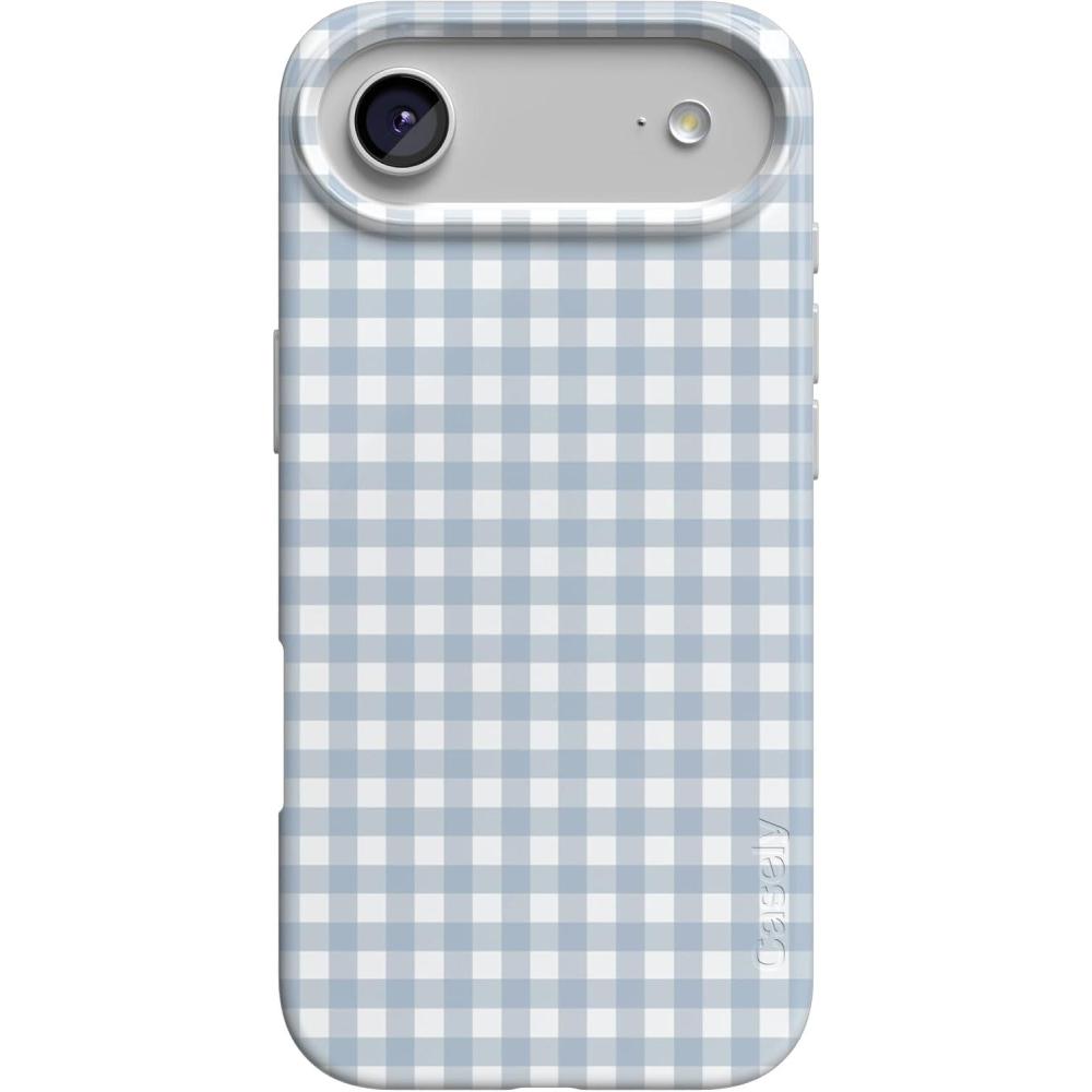 imageCasely iPhone 17 Air Case  Pastel Picnic  Blue Gingham  Compatible with MagSafe  Classic Ultra Thin Design