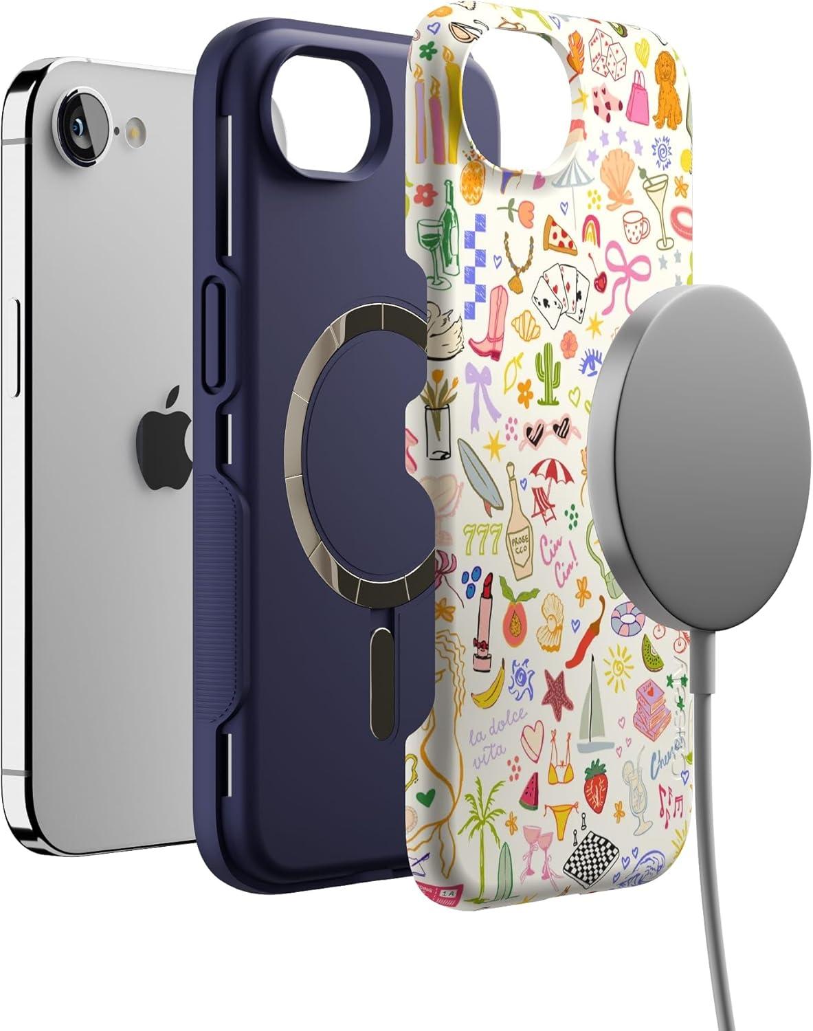 imageCasely iPhone 16e Case The Boyfriend Collection Army Green Bold Protective Design MagSafe Compatible DesignAll the Fun Things Fun on Weekdays