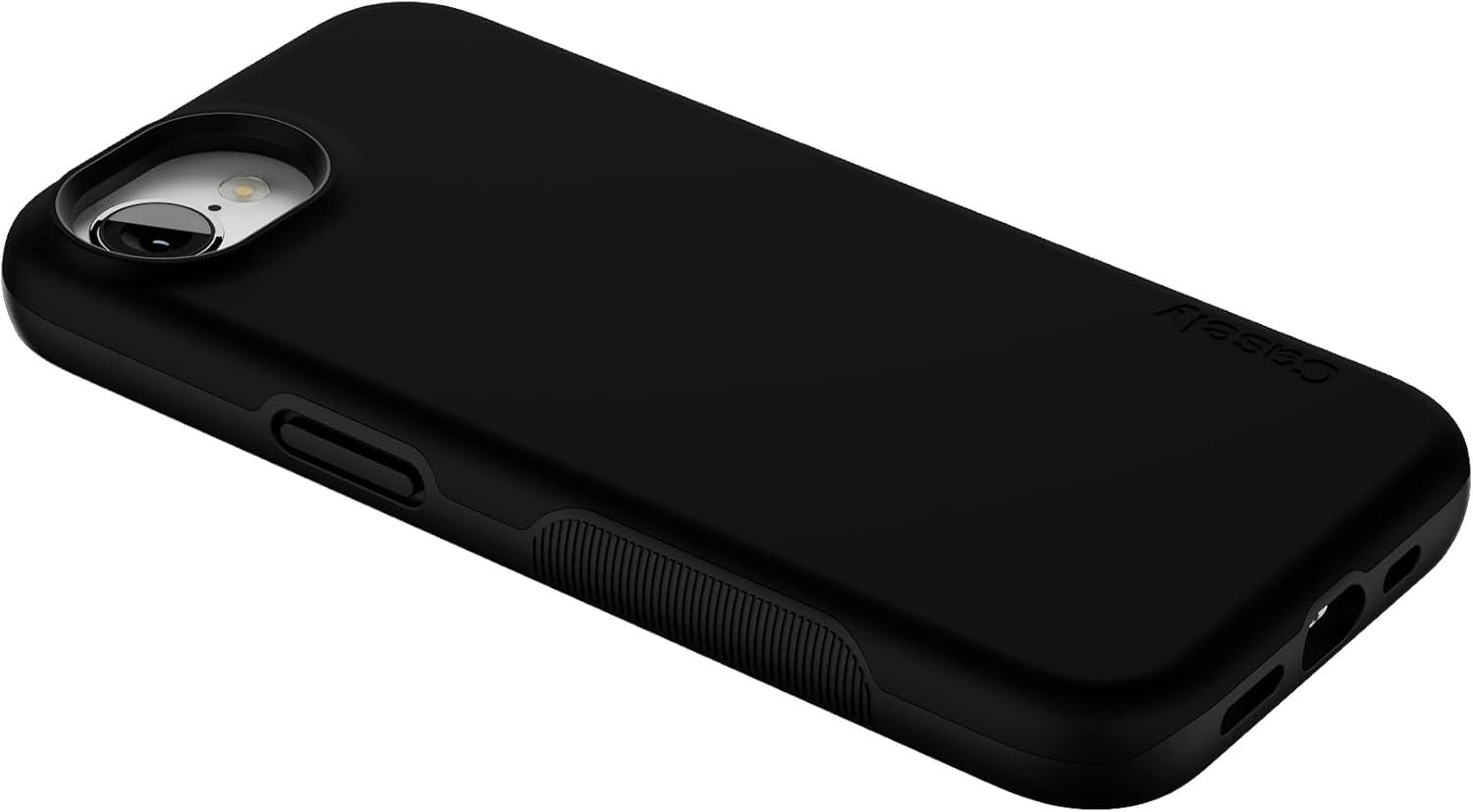 imageCasely iPhone 16e Case The Boyfriend Collection Army Green Bold Protective Design MagSafe Compatible DesignBlack on Black