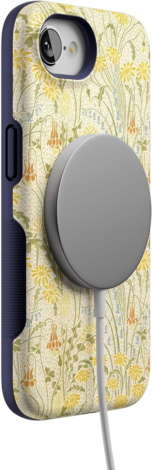 imageCasely iPhone 16e Case The Boyfriend Collection Army Green Bold Protective Design MagSafe Compatible DesignBoho Blooms Golden Floral
