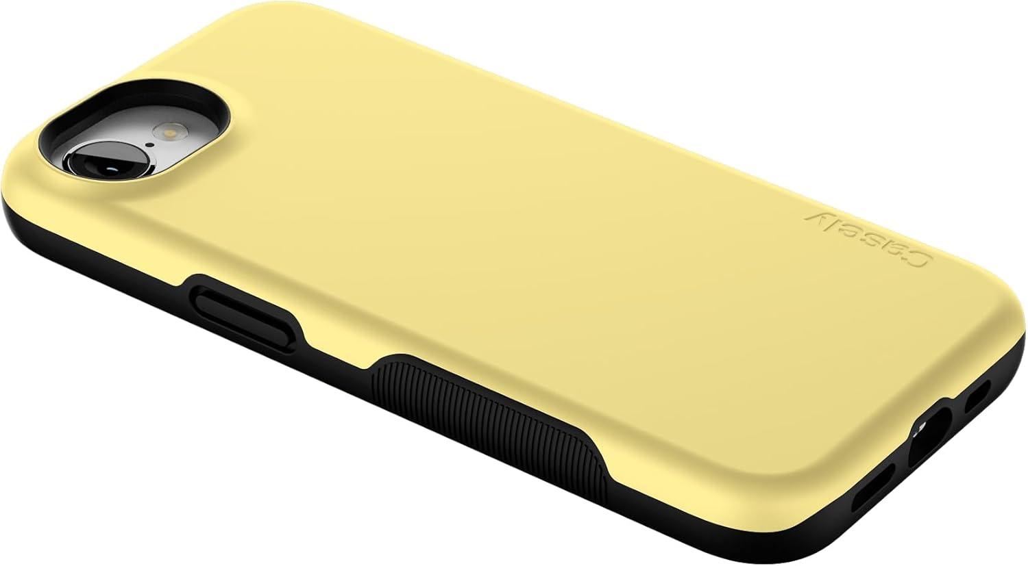imageCasely iPhone 16e Case The Boyfriend Collection Army Green Bold Protective Design MagSafe Compatible DesignButter Me Up Butter Yellow