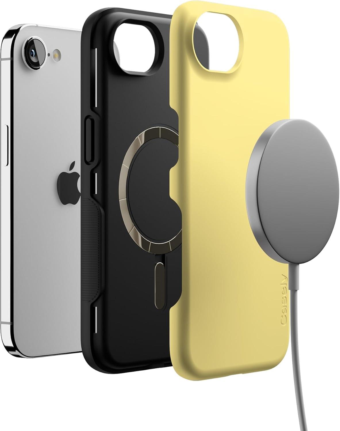 imageCasely iPhone 16e Case The Boyfriend Collection Army Green Bold Protective Design MagSafe Compatible DesignButter Me Up Butter Yellow
