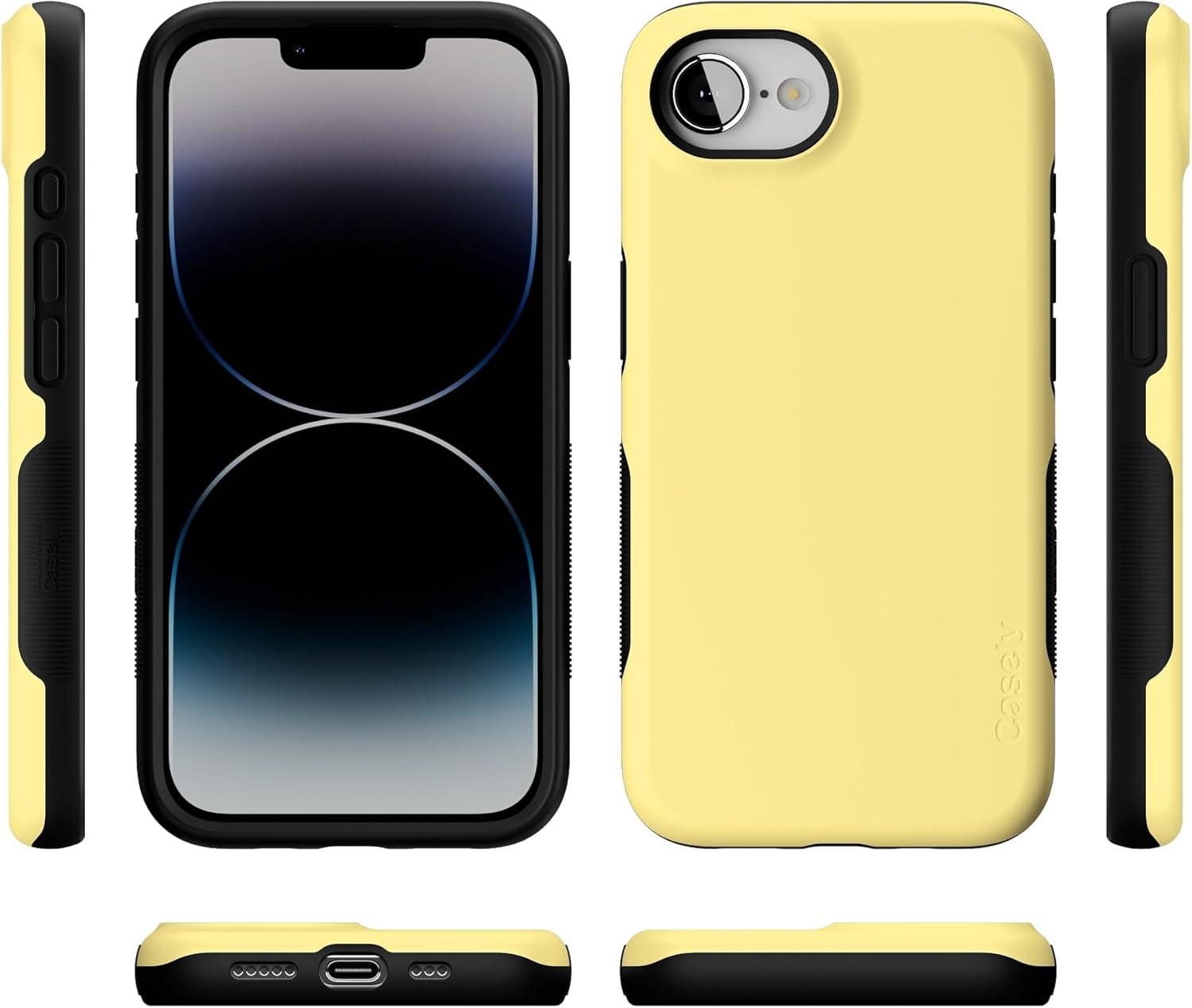 imageCasely iPhone 16e Case The Boyfriend Collection Army Green Bold Protective Design MagSafe Compatible DesignButter Me Up Butter Yellow