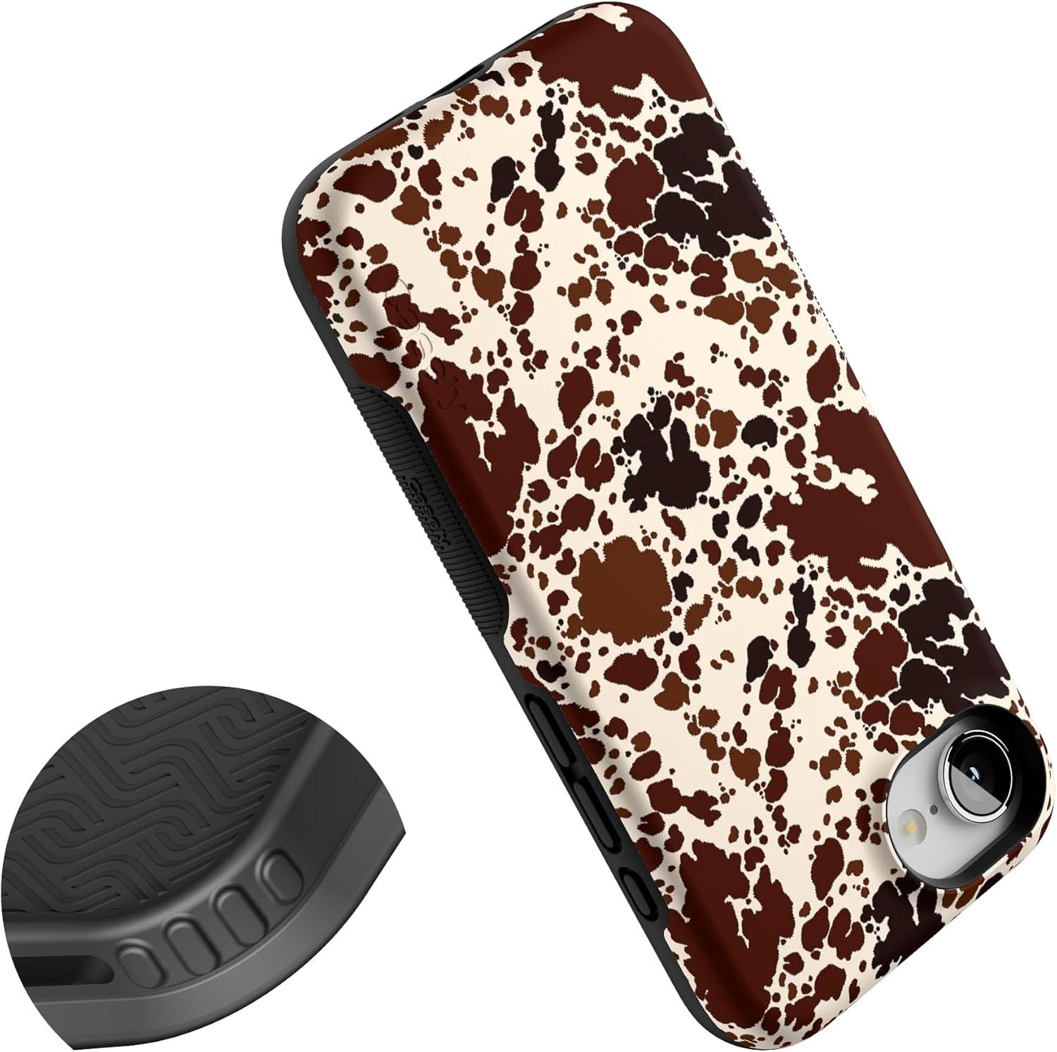 imageCasely iPhone 16e Case The Boyfriend Collection Army Green Bold Protective Design MagSafe Compatible DesignCowgirl Envy Cow Print