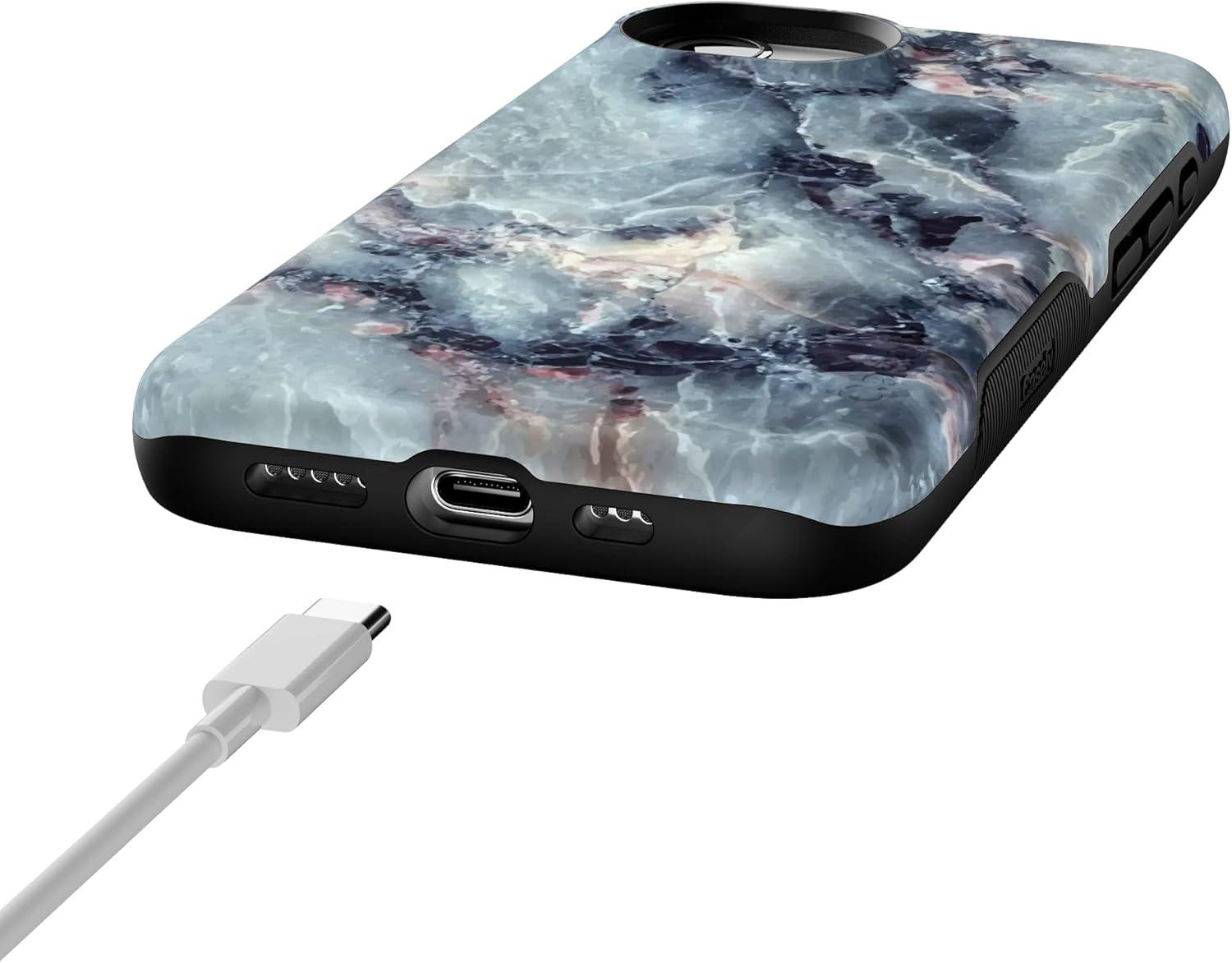 imageCasely iPhone 16e Case The Boyfriend Collection Army Green Bold Protective Design MagSafe Compatible DesignDeep Sea Blue Marble