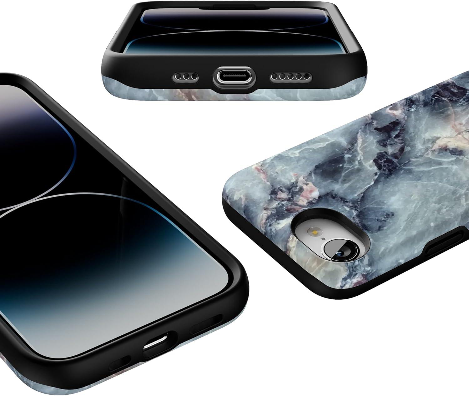 imageCasely iPhone 16e Case The Boyfriend Collection Army Green Bold Protective Design MagSafe Compatible DesignDeep Sea Blue Marble