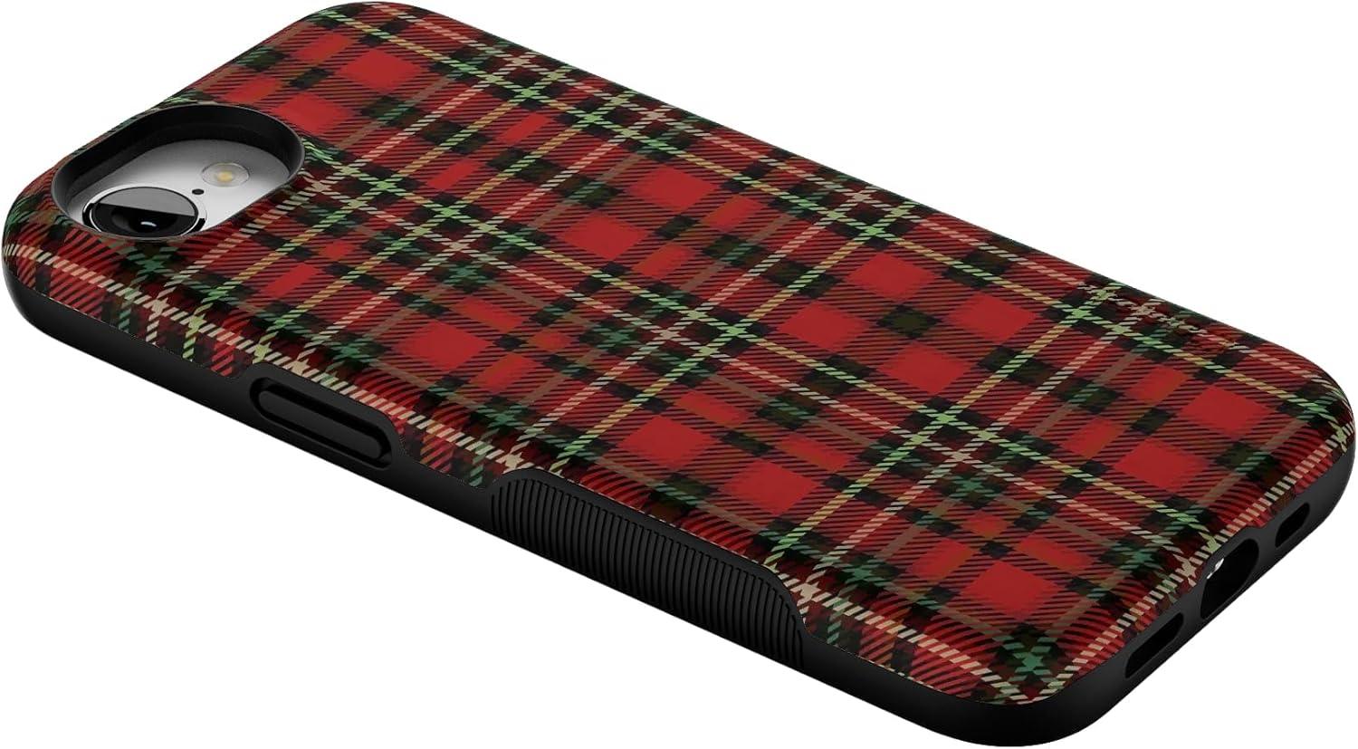 imageCasely iPhone 16e Case The Boyfriend Collection Army Green Bold Protective Design MagSafe Compatible DesignFireside Flannel Signature Plaid