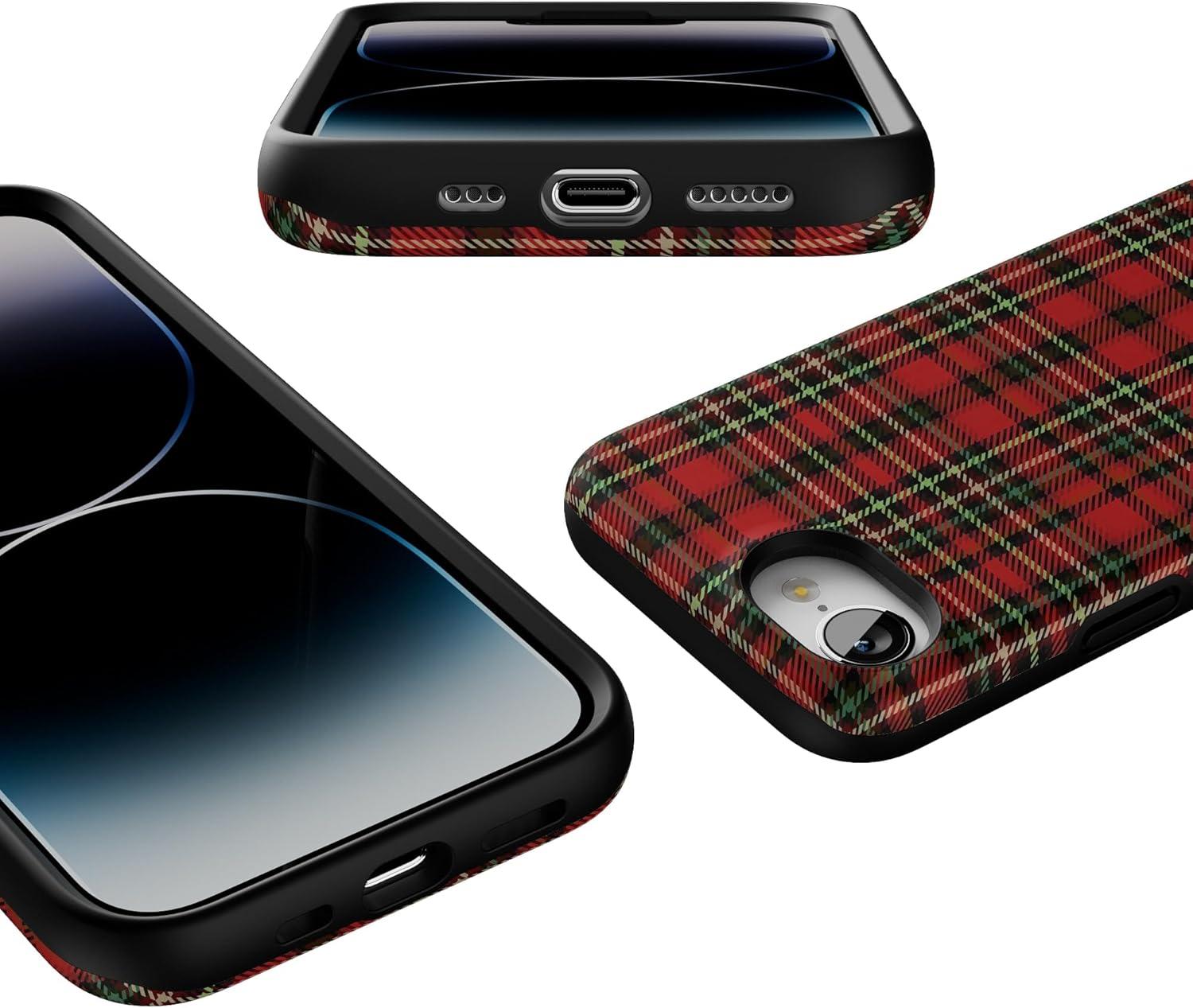 imageCasely iPhone 16e Case The Boyfriend Collection Army Green Bold Protective Design MagSafe Compatible DesignFireside Flannel Signature Plaid