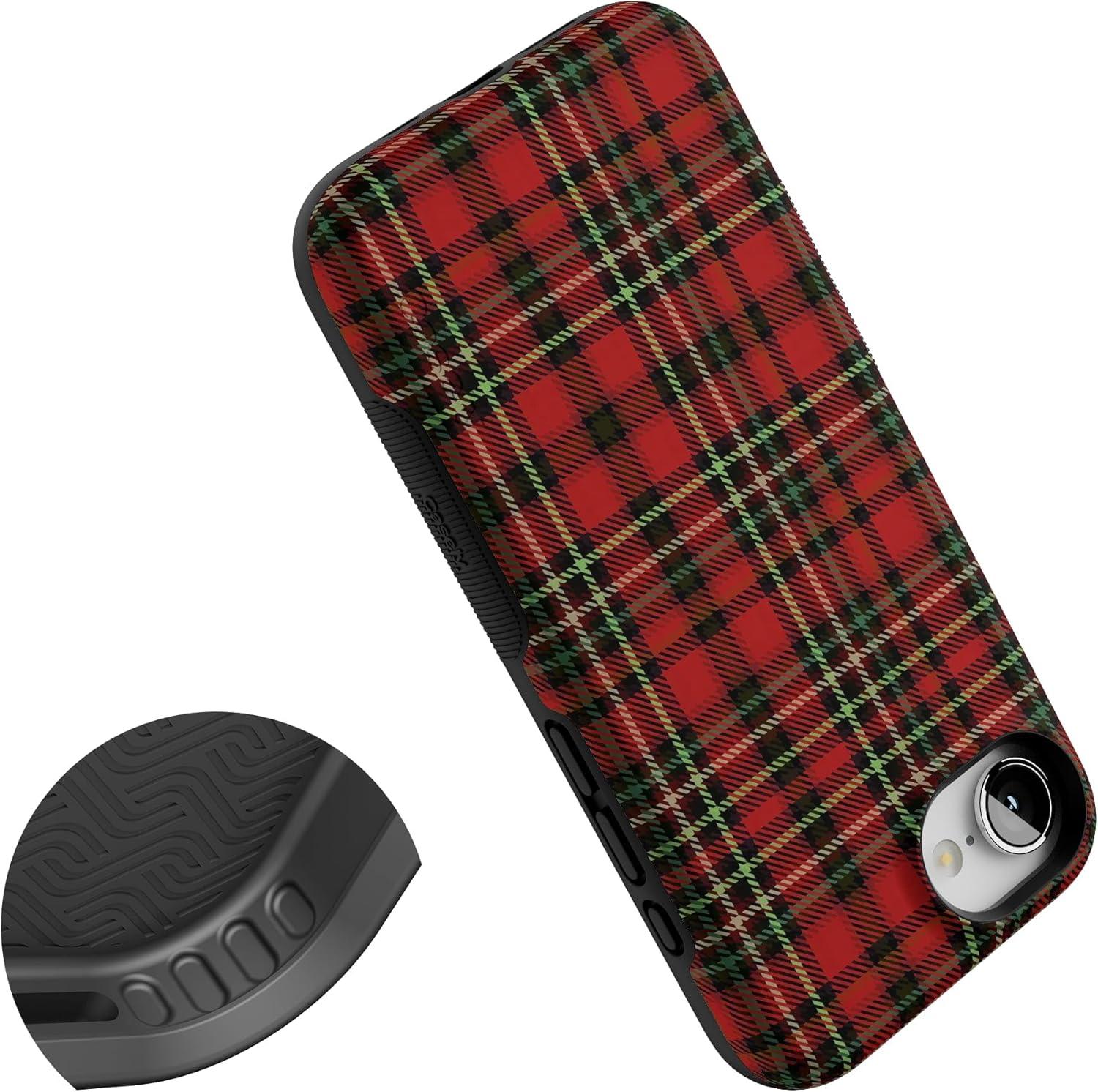 imageCasely iPhone 16e Case The Boyfriend Collection Army Green Bold Protective Design MagSafe Compatible DesignFireside Flannel Signature Plaid