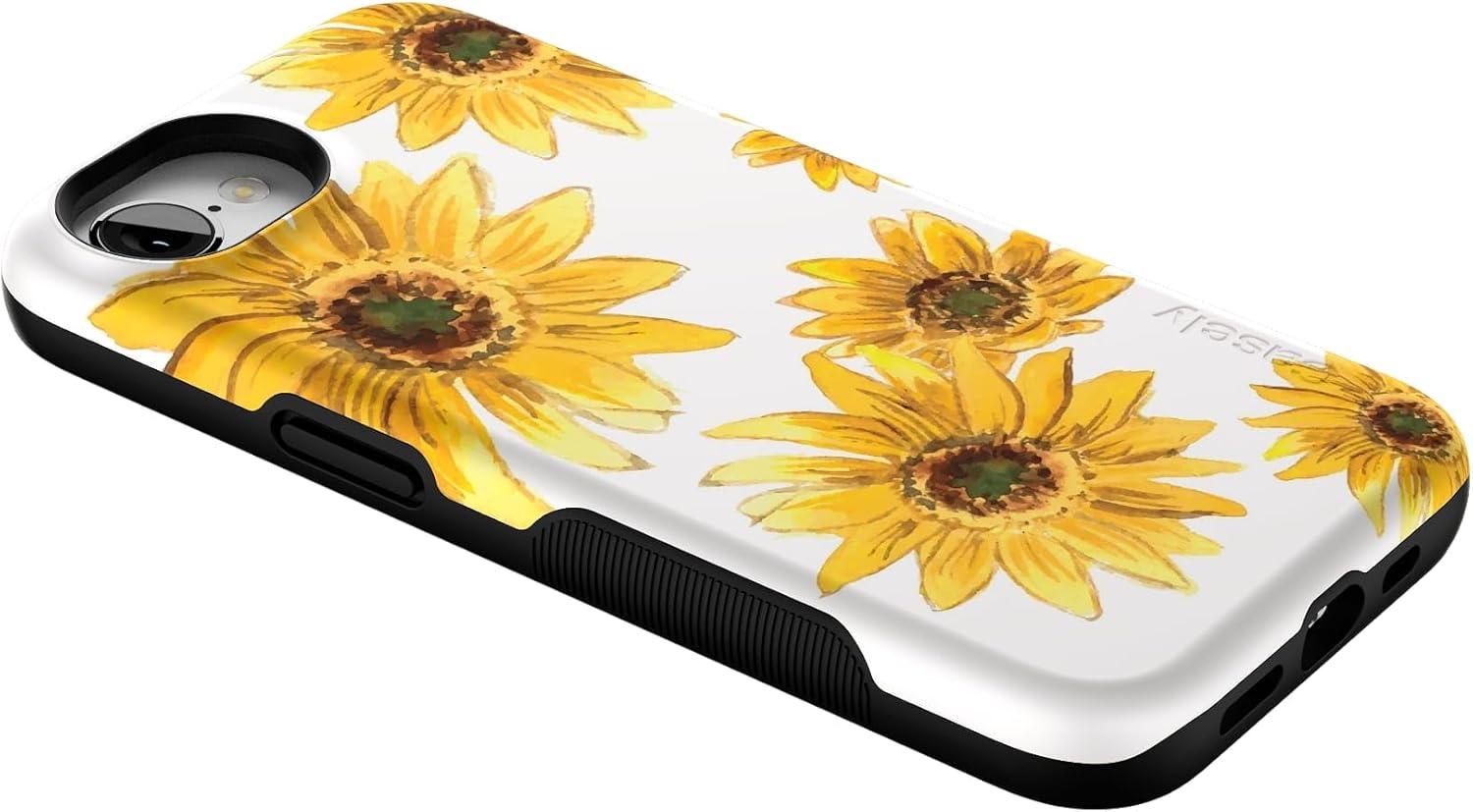 imageCasely iPhone 16e Case The Boyfriend Collection Army Green Bold Protective Design MagSafe Compatible DesignGolden Garden Yellow Sunflower Floral