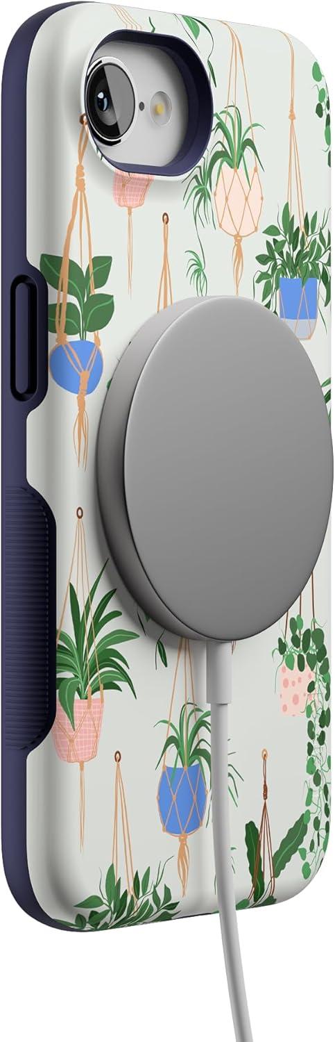 imageCasely iPhone 16e Case The Boyfriend Collection Army Green Bold Protective Design MagSafe Compatible DesignHanging Around Potted Plants Floral
