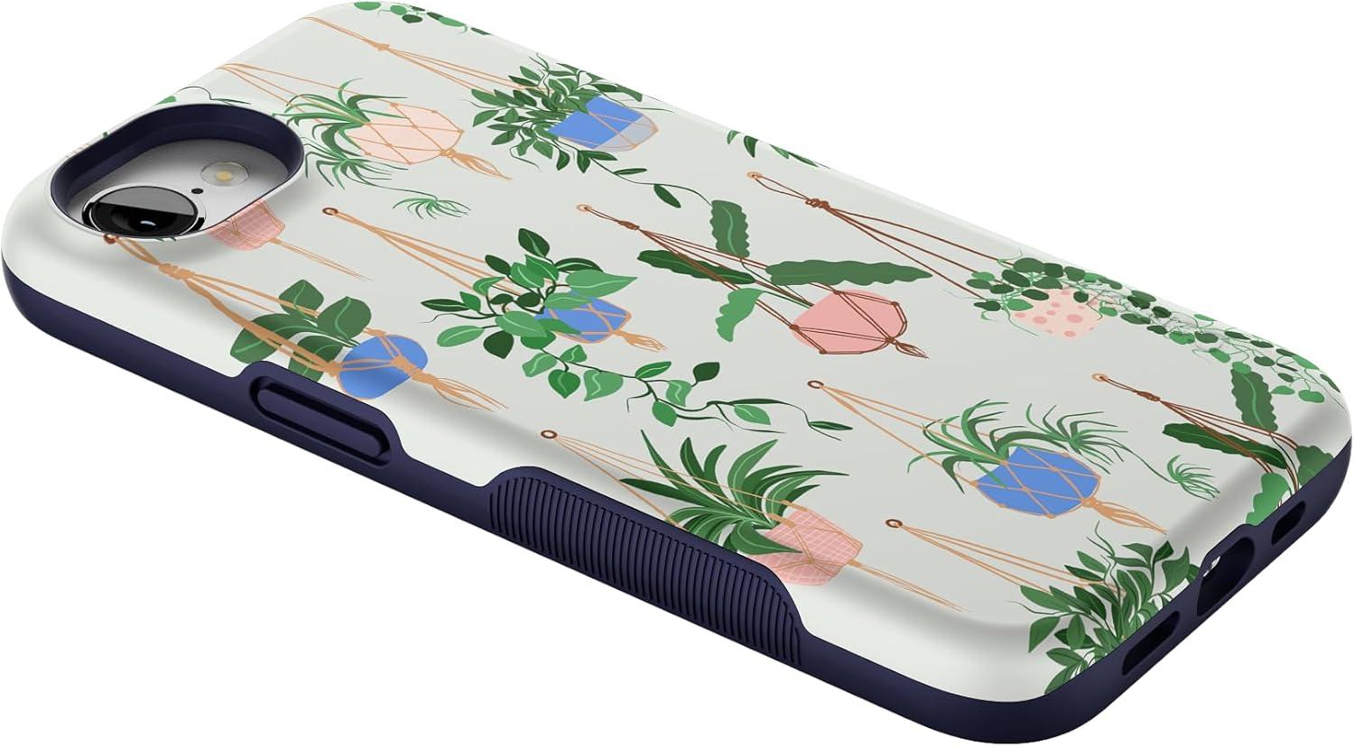 imageCasely iPhone 16e Case The Boyfriend Collection Army Green Bold Protective Design MagSafe Compatible DesignHanging Around Potted Plants Floral